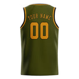 Custom Olive & Yellow Colors Design Sports Basketball Jersey