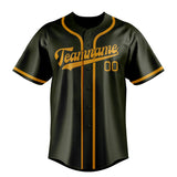 Custom Olive & Yellow Colors Design Sports Baseball Jersey