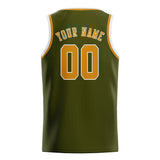 Custom Olive & Yellow Colors Design Sports Basketball Jersey