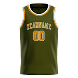 Custom Olive & Yellow Colors Design Sports Basketball Jersey