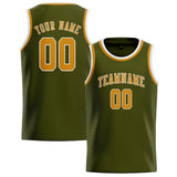 Custom Olive & Yellow Colors Design Sports Basketball Jersey