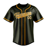 Custom Olive & Yellow Colors Design Sports Baseball Jersey