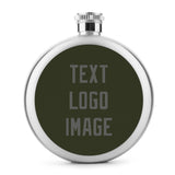 Custom Olive Dark Grey Hip Flask
