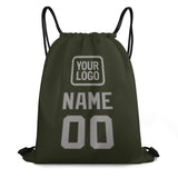 Custom Olive Gray Drawstring Bag