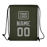 Custom Olive Gray Drawstring Bag
