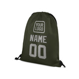 Custom Olive Gray Drawstring Bag