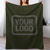 Custom Olive Dark Grey Blanket
