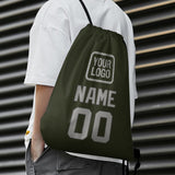 Custom Olive Gray Drawstring Bag