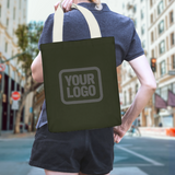 Custom Olive Gray Canvas Tote Bag