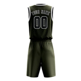 Custom Olive Dark Grey Basketball Set