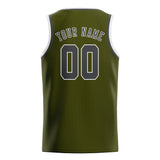 Custom Olive & Dark Grey Colors Design Sports Basketball Jersey
