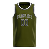 Custom Olive & Dark Grey Colors Design Sports Basketball Jersey
