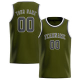 Custom Olive & Dark Grey Colors Design Sports Basketball Jersey