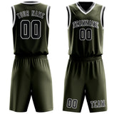 Custom Olive Dark Grey Basketball Set