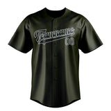 Custom Olive & Dark Grey Colors Design Sports Baseball Jersey