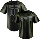 Custom Olive & Dark Grey Colors Design Sports Baseball Jersey
