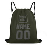 Custom Olive Dark Grey Drawstring Bag