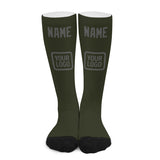 Custom Olive Dark Grey Knee-High Sock