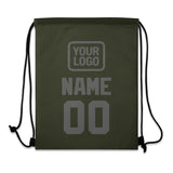 Custom Olive Dark Grey Drawstring Bag