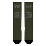 Custom Olive Dark Grey Knee-High Sock