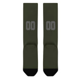 Custom Olive Dark Grey Knee-High Sock