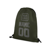 Custom Olive Dark Grey Drawstring Bag