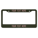 Custom Olive Light Pink License Plate Frame