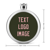 Custom Olive Light Pink Hip Flask