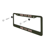Custom Olive Light Pink License Plate Frame