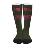 Custom Olive Pink Knee-High Sock