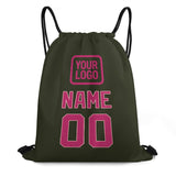 Custom Olive Pink Drawstring Bag
