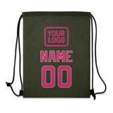 Custom Olive Pink Drawstring Bag