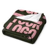 Custom Olive Light Pink Blanket