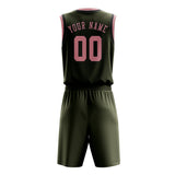 Custom Olive Light Pink Basketball Set