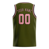 Custom Olive & Light Pink Colors Design Sports Basketball Jersey