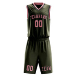 Custom Olive Light Pink Basketball Set