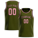 Custom Olive & Light Pink Colors Design Sports Basketball Jersey