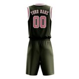 Custom Olive Light Pink Basketball Set