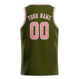 Custom Olive & Light Pink Colors Design Sports Basketball Jersey