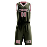 Custom Olive Light Pink Basketball Set