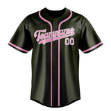 Custom Olive & Light Pink Colors Design Sports Baseball Jersey