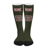 Custom Olive Light Pink Knee-High Sock