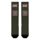 Custom Olive Light Pink Knee-High Sock
