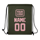 Custom Olive Light Pink Drawstring Bag
