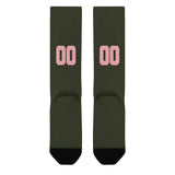 Custom Olive Light Pink Knee-High Sock