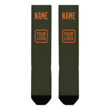Custom Olive Orange Knee-High Sock