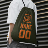 Custom Olive Orange Drawstring Bag