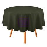 Custom Olive Purple Round Table Cloth