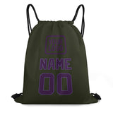Custom Olive Purple Drawstring Bag