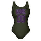 Custom Olive Purple Swimsuit